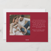 Kerstkaart met golvende rand en rode strik foto (Achterkant)