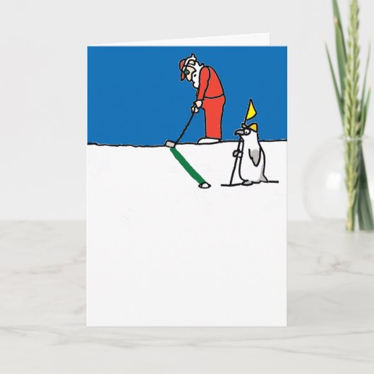 Kerstkaart met golvende Santa illustratie Feestdagen Kaart (Voorkant)