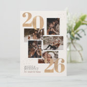 Kerstkaart met goud folie kaart (Staand voorkant)