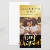 Kerstkaart met gouden familiefoto (Voorkant / Achterkant)