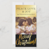 Kerstkaart met gouden familiefoto (Voorkant)