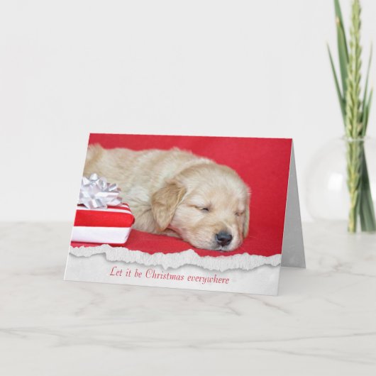 kerstkaart met gouden koorts met feestdag feestdagen kaart (Voorkant)