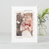 Kerstkaart met gouden lijst (Staand voorkant)