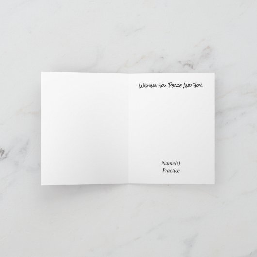 Kerstkaart met gouden omlijning van Santa's rug    Kaart (Binnen)