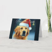 Kerstkaart met Gouden Retriever Feestdagen Kaart (Voorkant)