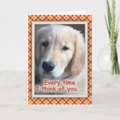 Kerstkaart met Gouden Retriever-hond en Thanksgivi Kaart (Voorkant)