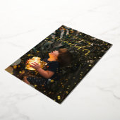 Kerstkaart met goudkleurige folie foto folie feestdagenkaart (Gedraaid)