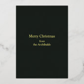 Kerstkaart met goudkleurige folie foto folie feestdagenkaart (Achterkant)