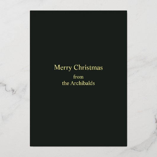 Kerstkaart met goudkleurige folie foto folie feestdagenkaart (Achterkant)