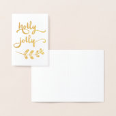 Kerstkaart met goudkleurige folie Holly Jolly Chri Folie Kaarten (Display)