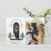 Kerstkaart met Goudkleurige Retriever Kaart (Staand voorkant)