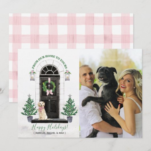 Kerstkaart met Goudkleurige Retriever Kaart (Voorkant / Achterkant)