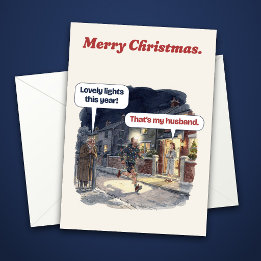 Kerstkaart met grap over hardlopen in lichtjes feestdagen kaart