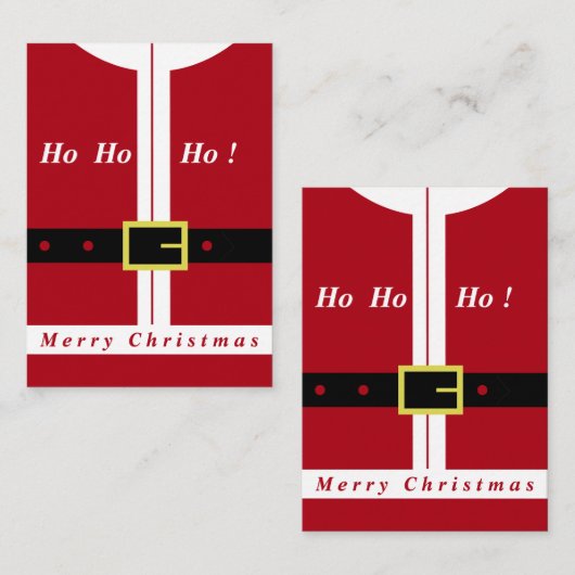 Kerstkaart met grappig ontwerp van kerstman notitiekaartje (Voorkant / Achterkant)