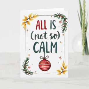 Kerstkaart met grappige chaos en humor kaart