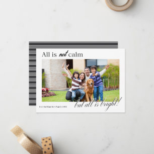 Kerstkaart met grappige familiefoto is niet allema notitiekaartje