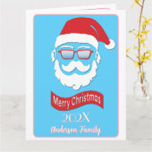 Kerstkaart met grappige Sinterklaas in hipsterstij Kaart (Gele Bloem)