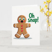 Kerstkaart met Grilleg Koekje Kaart (Gele Bloem)