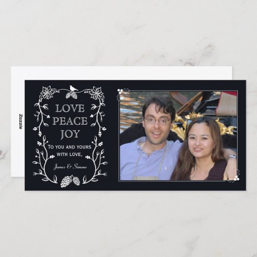 Kerstkaart met groenblijvende kerstthema (Voorkant / Achterkant)