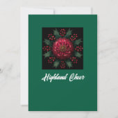 Kerstkaart met groene/rode bloemendesign (Voorkant)