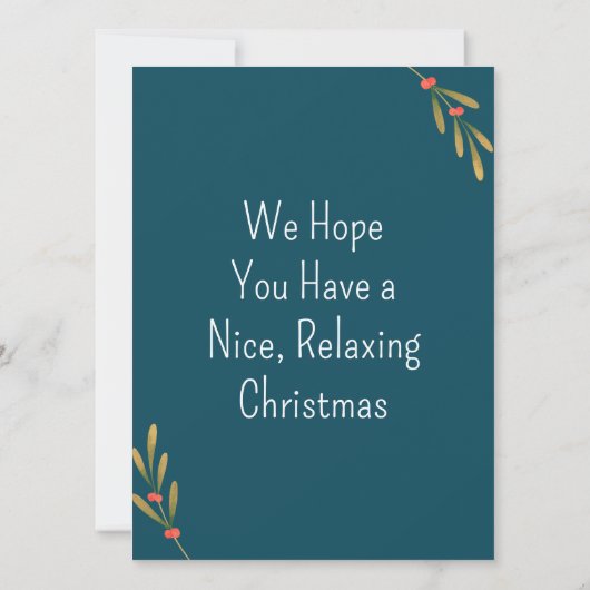 Kerstkaart met groene tekstkleur (Achterkant)