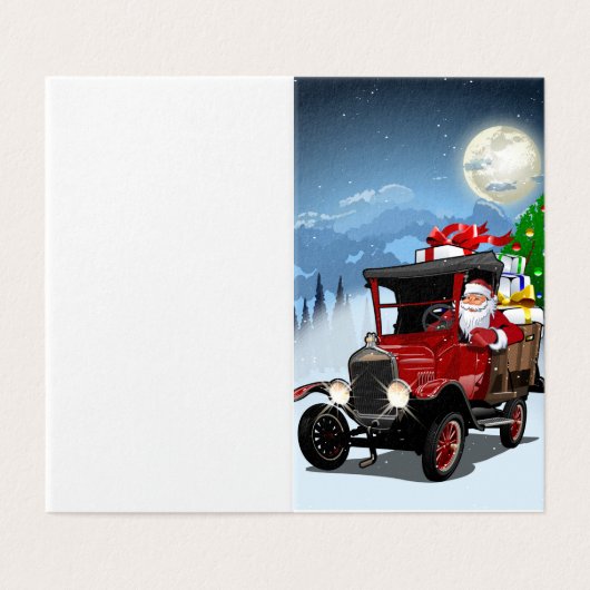 Kerstkaart met groet kaart (Buitenkant ongevouwen)