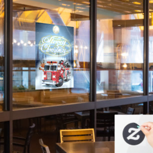Kerstkaart met groet raamsticker