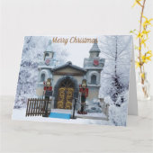 kerstkaart met grotto en Nutcrackers Kaart (Gele Bloem)