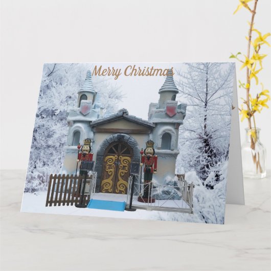 kerstkaart met grotto en Nutcrackers Kaart (Gele Bloem)