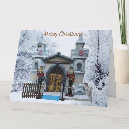 kerstkaart met grotto en Nutcrackers Kaart (Voorkant)