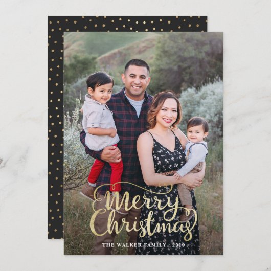 kerstkaart met handschrift (Voorkant / Achterkant)