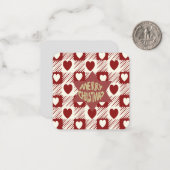 Kerstkaart met hart notitiekaartje (Voorkant / Achterkant in situ)