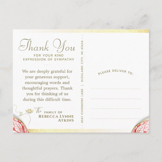 Kerstkaart met hartelijke dankbetuiging voor overl briefkaart (Achterkant)