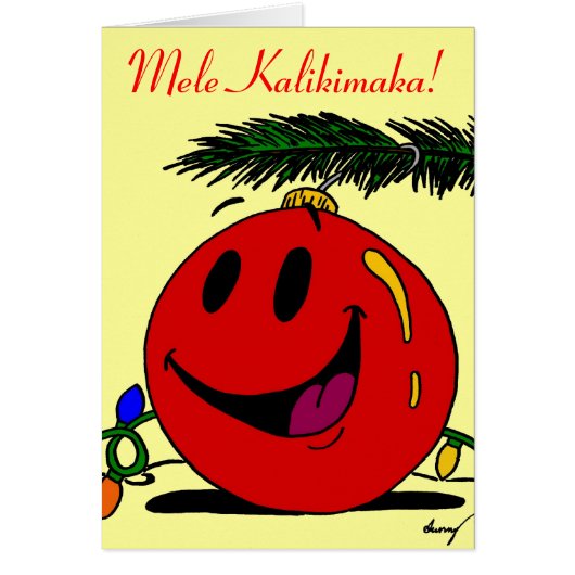 Kerstkaart met Hawaiaanse Kerstwens (Voorkant)