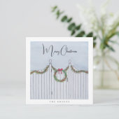 Kerstkaart met hekwerk (Staand voorkant)