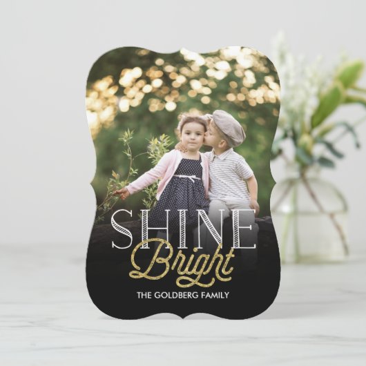 Kerstkaart met heldere foto (Staand voorkant)