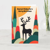 Kerstkaart met hert in het bos kaart (Voorkant)
