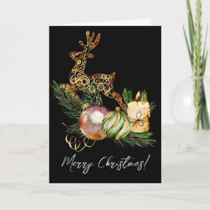 Kerstkaart met hert kaart