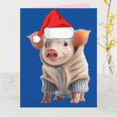 KERSTKAART MET HET ACHTERGROND VAN EEN BIGGETJE KAART (Gele Bloem)