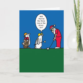 Kerstkaart met het golfing van de illustratie van feestdagen kaart