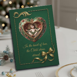 Kerstkaart met het Hart van het Goddelijk Kind Kaart