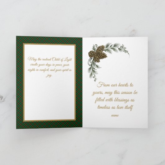 Kerstkaart met het Hart van het Goddelijk Kind Kaart (Binnen)