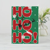 Kerstkaart met Ho Ho Ho  (Staand voorkant)
