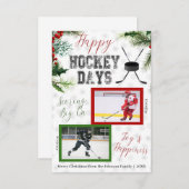 Kerstkaart met hockeyfoto kaart (Voorkant / Achterkant)