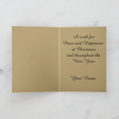 Kerstkaart met hoeken kijken naar Baby Jesus Feestdagen Kaart (Binnen)