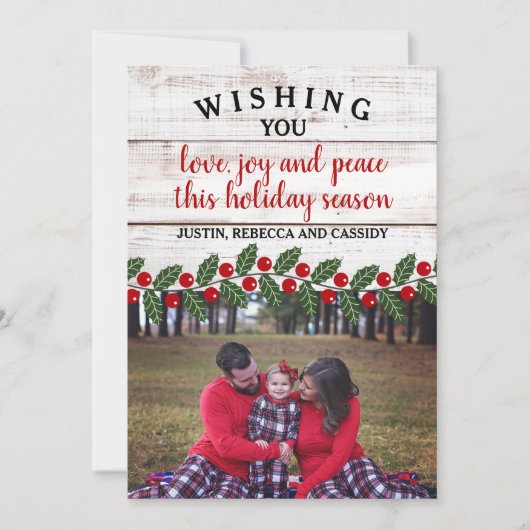 Kerstkaart met Holiday Charm voor de hele familie Save The Date (Voorkant)