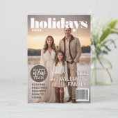 Kerstkaart met Holiday Magazine-thema Kaart (Staand voorkant)