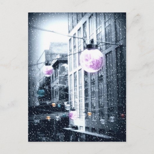 Kerstkaart met Holiday Urban Lights Feestdagenkaart (Voorkant)