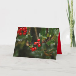 Kerstkaart met Holly Kaart