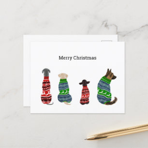 kerstKaart met Honden die Sweater dragen Briefkaart